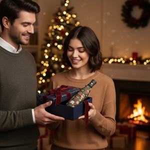 กรอบเหล็กพับได้อัตโนมัติ/แบบแมนนวล ลายคริสต์มาส  โลโก้ส่วนตัว  แบบพกพา  ของขวัญคุกกี้ซานต้าและขิง  ปรับแต่งได้ - Product Image 3