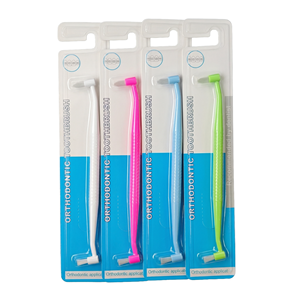 <span class=keywords><strong>Brosse</strong></span> <span class=keywords><strong>à</strong></span> dents <span class=keywords><strong>orthodontique</strong></span> double embout <span class=keywords><strong>à</strong></span> brins souples en nylon pour bagues et zones difficiles d’accès - Product Image 3
