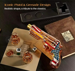 Decantador de whisky con forma de pistola de 380 ml con 2 vasos en forma de granada, dispensador de <span class=keywords><strong>licor</strong></span> novedoso para bar, hogar, fiestas, regalo - Product Image 2