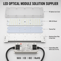 Módulo de Luz LED para Exteriores de 50-60W, 72 Puntos SMD 3030, 120 Cubiertas de PC, Clasificación IP65, 7500 Lúmenes, Temperatura de Color 3000K-6500K, Ra70