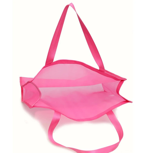 Bolso de <span class=keywords><strong>playa</strong></span> transparente de malla para mujer, bolso de hombro de verano para piscina con estampado brillante, bolso ligero - Product Image 3