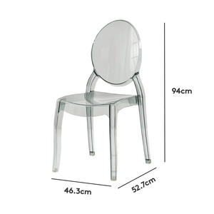 Acrylic <b>Chair</b> Transparent Smoky Amber <b>Stackable</b> Modern <b>Dining</b> <b>Chair</b> - Product Image 5