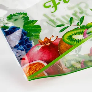 कस्टम मुद्रित Resealable स्पष्ट सुपरमार्केट खाद्य संरक्षण Ziplock प्याज सब्जियों फल प्लास्टिक पैकेजिंग बैग