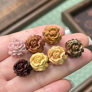 Sandalwood Rose Beads For <b>Jewelry</b> Making Ethnic Style Loose Wood Beads Flower Shape JDPZW50 - Product Image 1