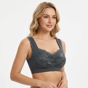 Soutien-gorge d'allaitement sans armatures, maintien optimal, côtés hauts, grandes tailles 8815 65L Gris anthracite - Product Image 4