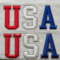Nouveaux Patchs Brodés 3D en Relief Personnalisés 2026, Motif Lettre USA Phnom Penh, à Thermocoller pour Vêtements et Chapeaux