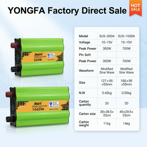 <span class=keywords><strong>Inversor</strong></span> Híbrido Monofásico de Onda Sinusoidal Modificada Yongfa de Alta Calidad, 500, 1000, 2000 Vatios, DC 12V a AC 220V, para Conexión a Red - Product Image 2
