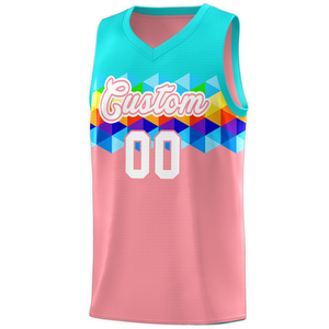 <span class=keywords><strong>Ensemble</strong></span> <span class=keywords><strong>de</strong></span> basketball imprimé respirant grande taille, personnalisé, arc-en-ciel turquoise et rose Messi, haute qualité, vente en gros, pas cher - Product Image 2
