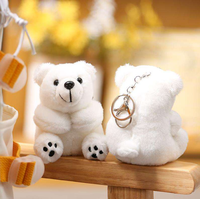 Mignon Mini Super Doux PP Coton En Peluche Brodé Ours Polaire Pendentif Porte-clés Poupée Soulagement Du Stress Fonction Confortable Cadeau Commémoratif