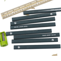 Crayon plat noir promotionnel pour charpentier, couleur et logo OEM, pour travaux de menuiserie