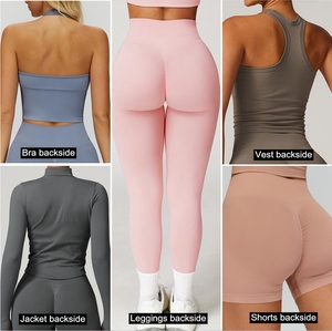 Ensemble de Yoga et Fitness pour Femmes - Tenue de Sport Taille Haute avec Leggings et Haut SQ7725 - Product Image 4