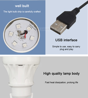 DC5V 5W Smart USB Éclairage Extérieur Portable Camping Luminosité Réglable Gradation Ampoule 8 Couleur RVB Led Ampoule
