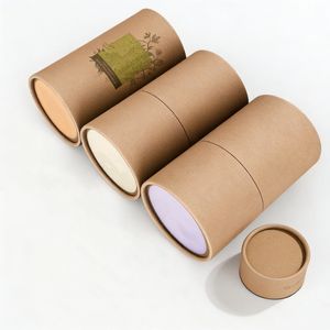 Custom Sample Biodegradable Cylinder Round Packaging Tubes Paper Box Brown Kraft Cardboard Tube <b>Boxes</b> - Product Image 2