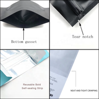 Sacs Mylar Personnalisés avec Logo, Sachets de Gros à 3 Côtés Scellés avec Fenêtre et Fermeture Zip, Emballage Plastique Doypack pour Tabac