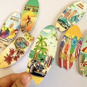 Venta caliente isla turista recuerdo regalo Material cerámico nevera pegatina playa tabla de surf decorativa para refrigerador doméstico - Product Image 1