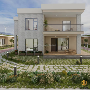 Casa Prefabricada de Acero Ligero de 2 Pisos, 3 Dormitorios, 3 Baños, Moderna, Dúplex, de Ensamblaje Rápido, con Energía Solar, Ecológica, para Vivienda en Parque - Product Image 1