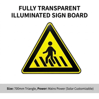Panneau de signalisation routière lumineux entièrement transparent à LED, rétroéclairé, pour la sécurité routière