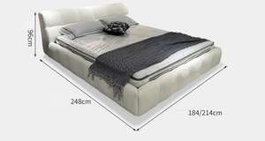 <span class=keywords><strong>Lit</strong></span> Queen Size <span class=keywords><strong>de</strong></span> Style Italien <span class=keywords><strong>de</strong></span> Luxe avec Matelas en Mousse Éponge Complet, S'adaptant Facilement à l'Aménagement <span class=keywords><strong>de</strong></span> la Chambre Entière - Product Image 3