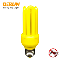Lampe à économie d'énergie fluorescente compacte jaune Mosquito Killer Light Tube à économie d'énergie en spirale E27 E26 B22 Base 20W , CFL-YELLOW