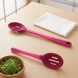 Comfort Grip Silicone Slotted Spoon Mmp Kitchen pet Accessories camping Gadgets specialty tools salad dessert kitchenware Hack - Product Image 4