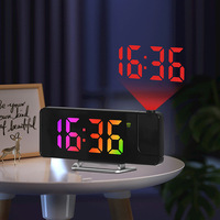 Horloge numérique à grand affichage LED rouge net avec projection miroir Réveil à détection de température Offres Spéciales transfrontalière