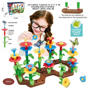 Juguetes de Bloques para Niñas, Juego de Ensamblaje de Flores, Juguetes Apilables, <span class=keywords><strong>Juegos</strong></span> de Construcción de Jardín de Mariposas y Flores DIY - Product Image 3