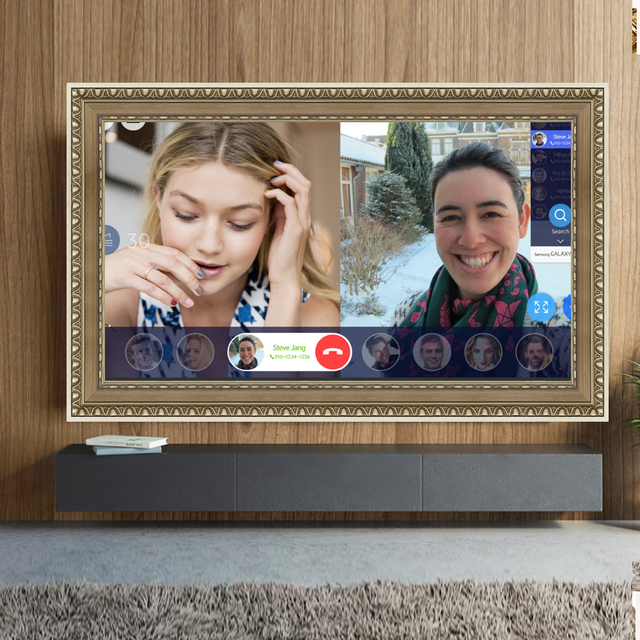 Decorative High Quality Wood TV Frame 50 55 65 Gold Ornate Engrave Frame for TV Custom Frame Moulding