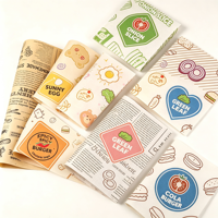 Feuilles de papier sulfurisé imprimées enduites de PE, qualité alimentaire, pour emballage de burgers, frites et plats à emporter