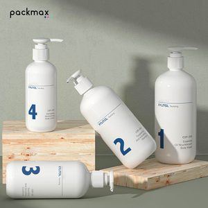 PET slanted shoulder empty <b>bottles</b>: <b>200ml</b> body lotion, 300ml shower gel, 400/500ml shampoo – cosmetic packaging - Product Image 5