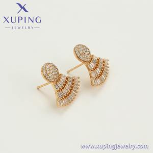 <span class=keywords><strong>97490</strong></span> XUPING Boucles d'oreilles clous en zircon en forme d'éventail couleur or 18 carats pour femmes, usage quotidien, occasions formelles, vente en gros - Product Image 4