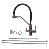 Mélangeur de cuisine multifonctionnel col de cygne robinet d'eau potable robinets noirs robinet de cuisine avec filtre