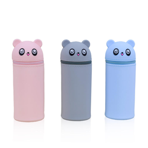 Trousse à crayons personnalisée tendance pour la rentrée scolaire, étui à crayons mignon en silicone avec visage d'animal - Product Image 3