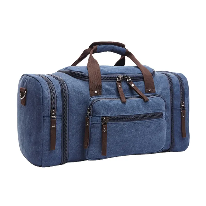 पुरुषों के लिए विस्तार योग्य बड़े कार्यात्मक सप्ताहांत यात्रा सामान जिम कैनवास शोल्डर बैग ओवरनाइट डफ़ल बैग