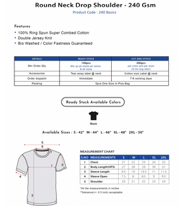 เสื้อยืดโอเวอร์ไซส์สำหรับผู้ชาย คอกลม ไหล่ตก ผ้าคอตตอนพรีเมียม 240 GSM หนานุ่ม ทรงหลวม สไตล์สตรีทแวร์ - Product Image 2