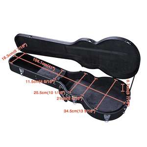 Black Fine Wooden Electric <b>Guitar</b> Case with Lock Key-High Quality Hard Case Durable Design Secure Fit Made in China - Product Image 3