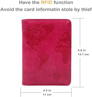 Étui de protection de passeport, accessoire pour voyageurs anti RFID, portefeuille de voyage, fait avec carte rose, Crazy Horse, en cuir PU, pour hommes et femmes