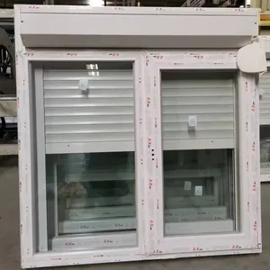 Fenêtre inclinable et tournante upvc de haute qualité avec sol en pvc à volet roulant