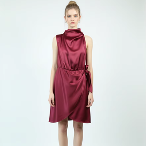 ホルターネック サテン ラップスカート ドレス - Product Image 1