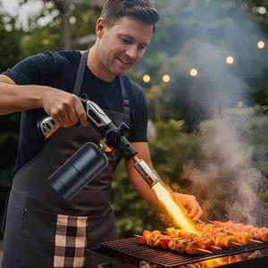 Encendedor de Antorcha Jet, Resistente al Viento, Recargable con Butano, Alta Temperatura, Tanque Visible, para Exteriores, Barbacoa, Cigarros, Camping, Moxibustión, Encendedor de Fuego - Product Image 4