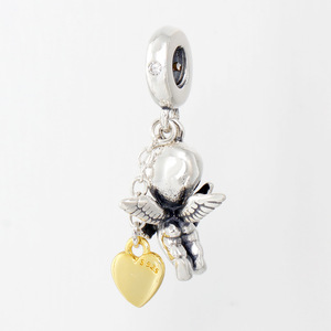 กำไลข้อมือเซอร์โคเนียเซอร์เซอร์เซอร์พร้อมจี้หัวใจชุบทองสไตล์ร้อนแรงแบบ DIY-สำหรับครอบครัว - Product Image 4