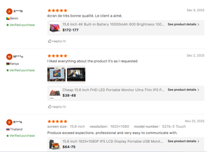 Monitor Portátil IPS de Negocios y Viajes TriCreate de 15.6 Pulgadas, 1080P FHD, Tipo C, con Triple Pantalla y Servicio Postventa sin Preocupaciones <span class=keywords><strong>para</strong></span> Computadora Portátil y Juegos - Product Image 5