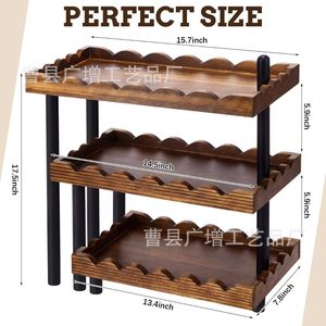 Wooden <b>Cake</b> <b>Stand</b> <b>3</b> <b>Tier</b> Rustic Wedding Dessert Tray Cupcake Holder Serving Rack - Product Image 4