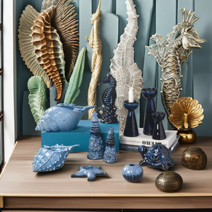 Décoration d'été en céramique Pot et vase en coquille et conque Décoration <span class=keywords><strong>de</strong></span> la mer Pot et bougeoir Décoration <span class=keywords><strong>de</strong></span> la maison en céramique - Product Image 3