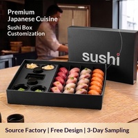 Boîte d'emballage pour sushis personnalisée avec compartiments divisés pour la restauration, boîte à bento haut de gamme pour sushis, boîte à emporter pour sushis