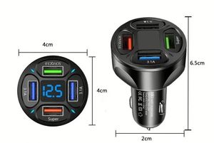 66W Fast Charger 4USB Car Charge Fast Charging Speed Data Transfer Car Charger LCD Display Car Charger for Phones - Product Image 3