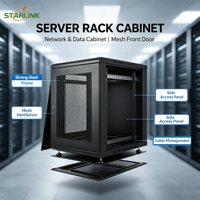 Rak Server Jaringan Baja 15U 19 Inci untuk Pemasangan di Dinding, Kabinet Pusat Data dari Produsen Starlink