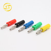 Fiche banane de 4mm avec tête de lanterne à vis Fiche de test sans soudure Prise d'amplificateur audio rouge/noir/jaune/vert/bleu Vente chaude