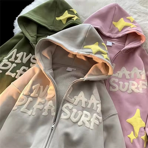 500 Gsm Unisex Manufacturer Heavyweight High Quality <b>Sweatshirts</b> Puff Print Oversized Custom Men's Hoodies - Product Image 4