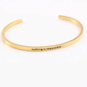 Pulsera y brazalete de moda de acero inoxidable 316L resistente al agua y al deslustre, pulseras inspiradoras para mujeres y hombres - Product Image 5