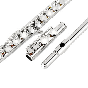 Flûte en cuivre blanc plaqué argent, logo <span class=keywords><strong>personnalisé</strong></span> en gros, instrument de musique, flûte en Do, 16 trous, flûte en argent pour débutants et étudiants - Product Image 4